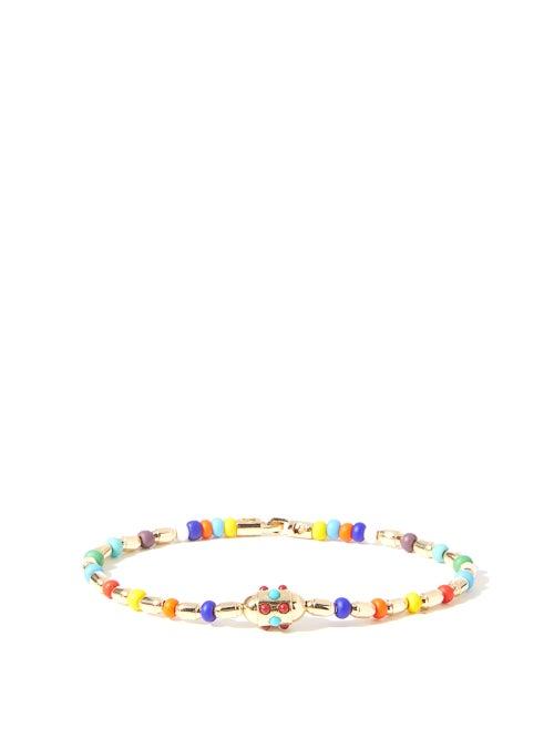 Matchesfashion.com Luis Morais - Turquoise, Carnelian & 14kt Gold Bracelet - Mens - Multi