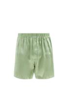 Matchesfashion.com Ludovic De Saint Sernin - Silk-satin Boxer Shorts - Mens - Green