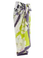 Matchesfashion.com Valentino Garavani - Floral-print Silk Sarong - Womens - Purple Multi