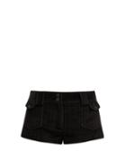 Matchesfashion.com Saint Laurent - Jumbo Cord Cotton Shorts - Womens - Black