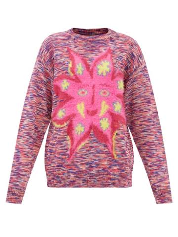 Stella Mccartney - Starface Space-dye Sweater - Womens - Multi Pink