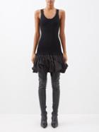 Az Factory X Thebe Magugu - Ruffle-hem Jersey Tank Dress - Womens - Black