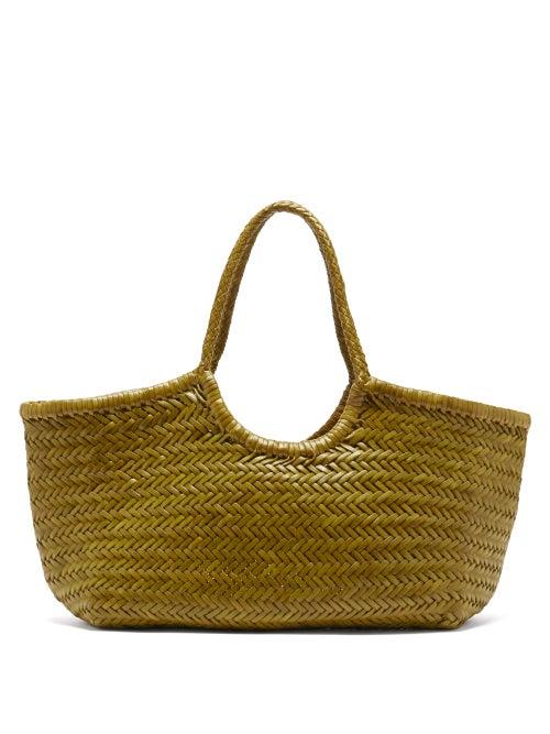 Matchesfashion.com Dragon Diffusion - Nantucket Large Woven-leather Basket Bag - Womens - Green