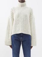 Toteme - Cable-knit Wool-blend Sweater - Womens - Cream