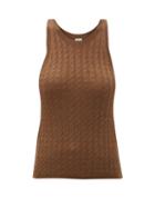 Totme - Cable-knit Wool Tank Top - Womens - Brown