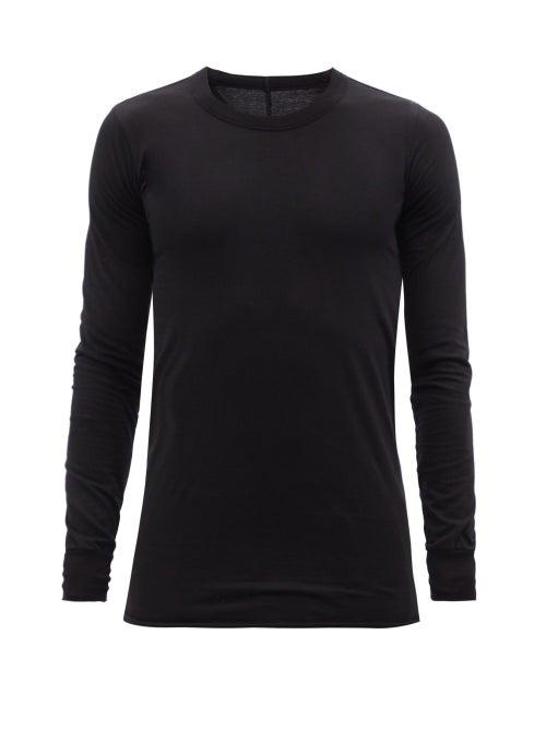 Rick Owens - Back-stitch Long-sleeved Jersey T-shirt - Mens - Black