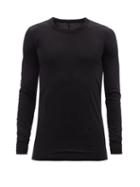 Rick Owens - Back-stitch Long-sleeved Jersey T-shirt - Mens - Black