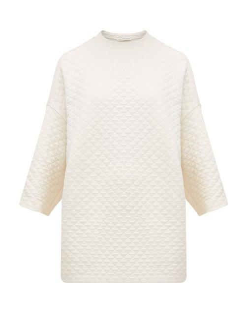 Matchesfashion.com Vika Gazinskaya - Quilted Cotton Blend Sweatshirt - Womens - Ivory