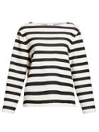 Matchesfashion.com Saint Laurent - Striped Jersey Sweatshirt - Womens - White Black