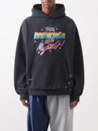 Balenciaga - Rainbow Logo-print Jersey Hooded Sweatshirt - Mens - Black