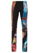Rave Review - Ozzy Patchworked Upcycled Cotton Trousers - Womens - Black Multi