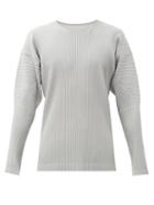 Matchesfashion.com Homme Pliss Issey Miyake - Technical-pleated Long-sleeved T-shirt - Mens - Grey