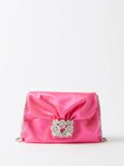 Roger Vivier - Bouquet Strass Mini Satin Bag - Womens - Fuchsia