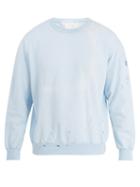 Matchesfashion.com Audrey Louise Reynolds - Crew Neck Cotton Sweatshirt - Mens - Light Blue