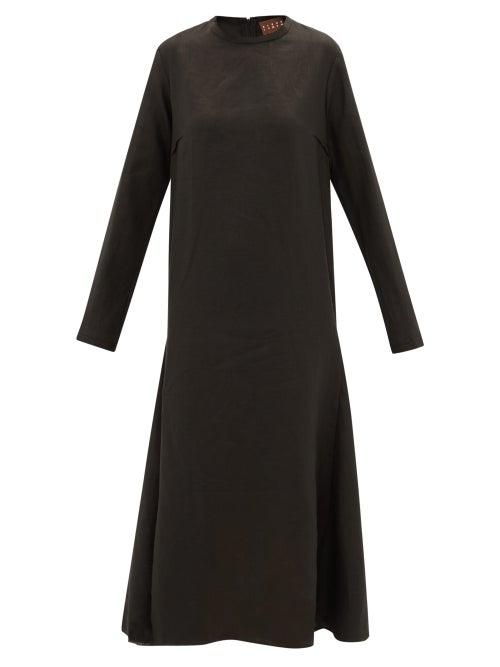 Matchesfashion.com Albus Lumen - Tula Linen Dress - Womens - Black