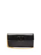Matchesfashion.com Valentino - V Sling Small Chain Strap Leather Clutch - Womens - Black
