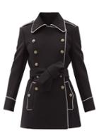 Matchesfashion.com Dolce & Gabbana - Contrast-trim Double-breasted Wool-blend Coat - Womens - Black