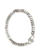 Ladies Jewellery Givenchy - Logo-engraved Curb-chain Necklace - Womens - Silver