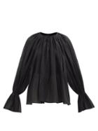 Loup Charmant - Poet Buttoned-cuff Organic-cotton Blouse - Womens - Black