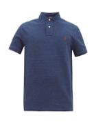 Matchesfashion.com Polo Ralph Lauren - Logo Embroidered Cotton Piqu Polo Shirt - Mens - Blue
