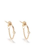 Zo Chicco - Diamond & 14kt Gold Chain Huggie Hoop Earrings - Womens - Yellow Gold