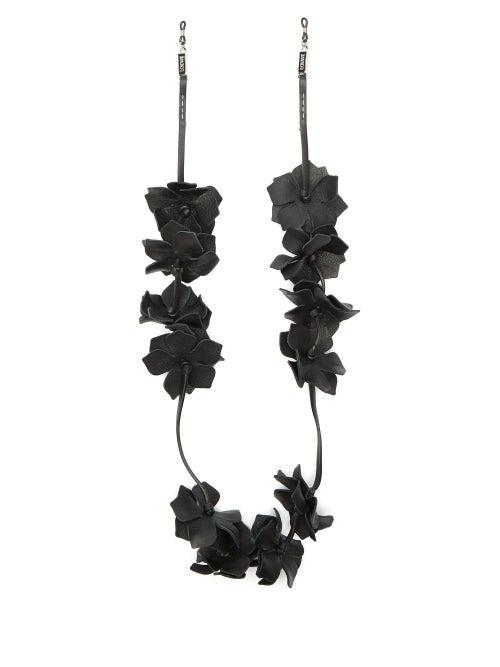Matchesfashion.com Loewe Paula's Ibiza - Floral Leather Glasses Strap - Womens - Black