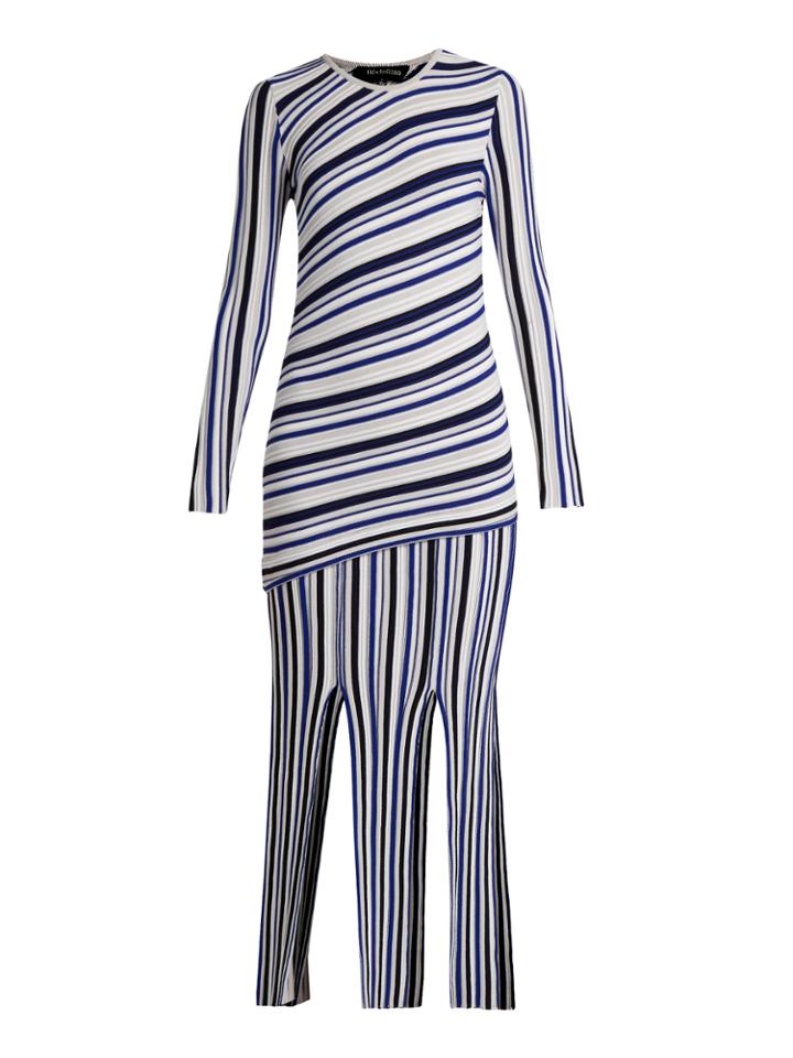 Tabula Rasa Theia Long-sleeved Striped Dress