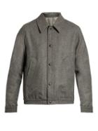 Ami Point-collar Wool-blend Flannel Jacket