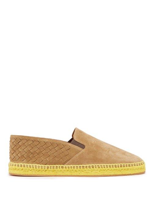 Matchesfashion.com Bottega Veneta - Gala Intrecciato Suede Espadrilles - Mens - Grey