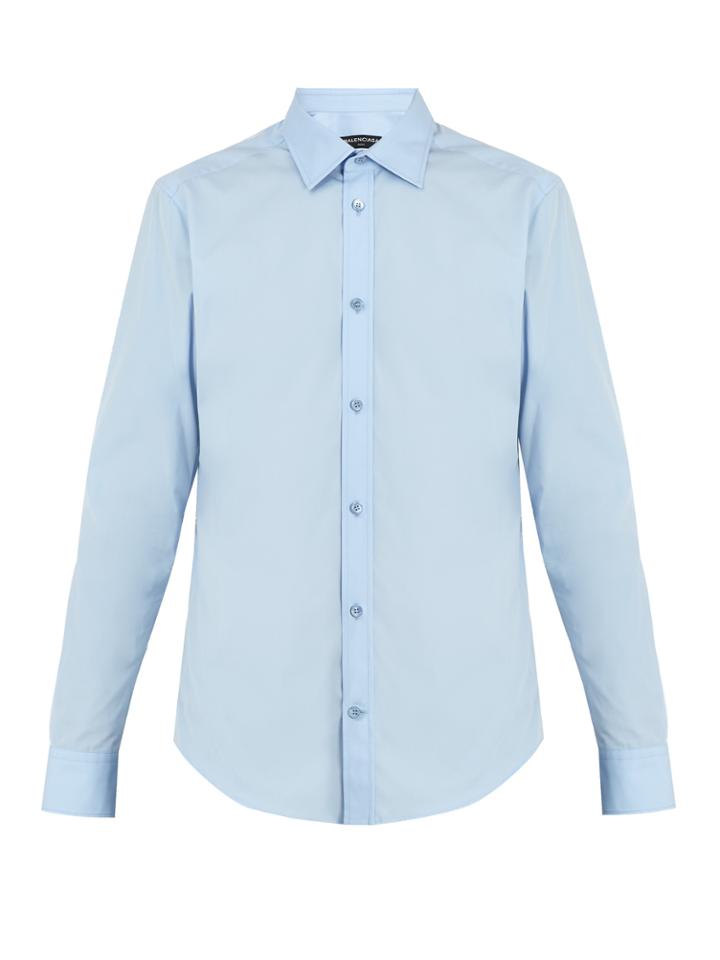 Balenciaga Point-collar Single-cuff Cotton Shirt