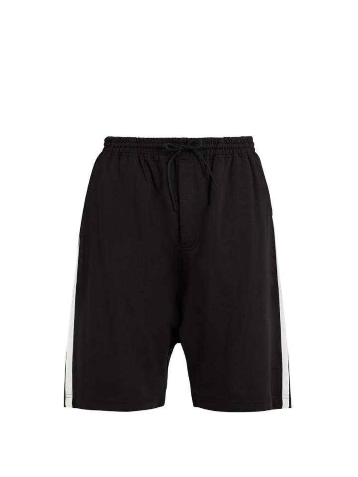 Y-3 3-stripe Wide-leg Jersey Shorts