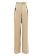 Matchesfashion.com Gabriela Hearst - Dora Silk-blend Wide-leg Trousers - Womens - Beige
