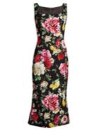 Dolce & Gabbana Floral-print Square-neck Midi Dress