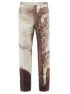 Mens Rtw Fendi - Shady Window-print Cotton-twill Trousers - Mens - Grey Multi