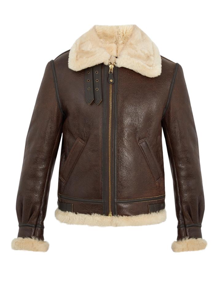 Schott Military B-3 Shearling-lined Leather Jacket