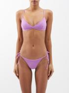 Matteau - The Tri Crop Recycled-fibre Bikini Top - Womens - Bright Pink