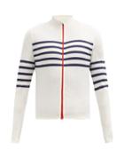 Matchesfashion.com Caf Du Cycliste - Claudette High-neck Striped-jersey Cycling Top - Mens - White