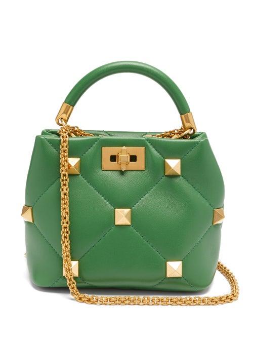Matchesfashion.com Valentino Garavani - Roman Stud Quilted-leather Cross-body Bag - Womens - Green