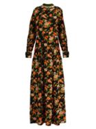 Msgm Floral-print Silk Maxi Dress