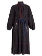 Sonia Rykiel Balloon-sleeve Linen Midi Dress