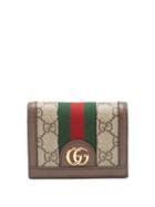 Gucci - Ophidia Gg-jacquard Web-stripe Leather-trim Wallet - Womens - Beige Multi