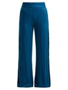 Matchesfashion.com Zeus + Dione - Alcyone Side Stripe Silk Blend Trousers - Womens - Mid Blue