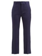 Matchesfashion.com Balenciaga - Mid Rise Wool Blend Trousers - Womens - Navy