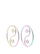 Matchesfashion.com Lynn Ban - Yin Yang Rhodium Plated Hoop Earrings - Womens - Multi