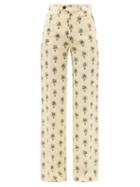 Matchesfashion.com Chlo - Bouquet-print Wide-leg Crepe Trousers - Womens - Cream