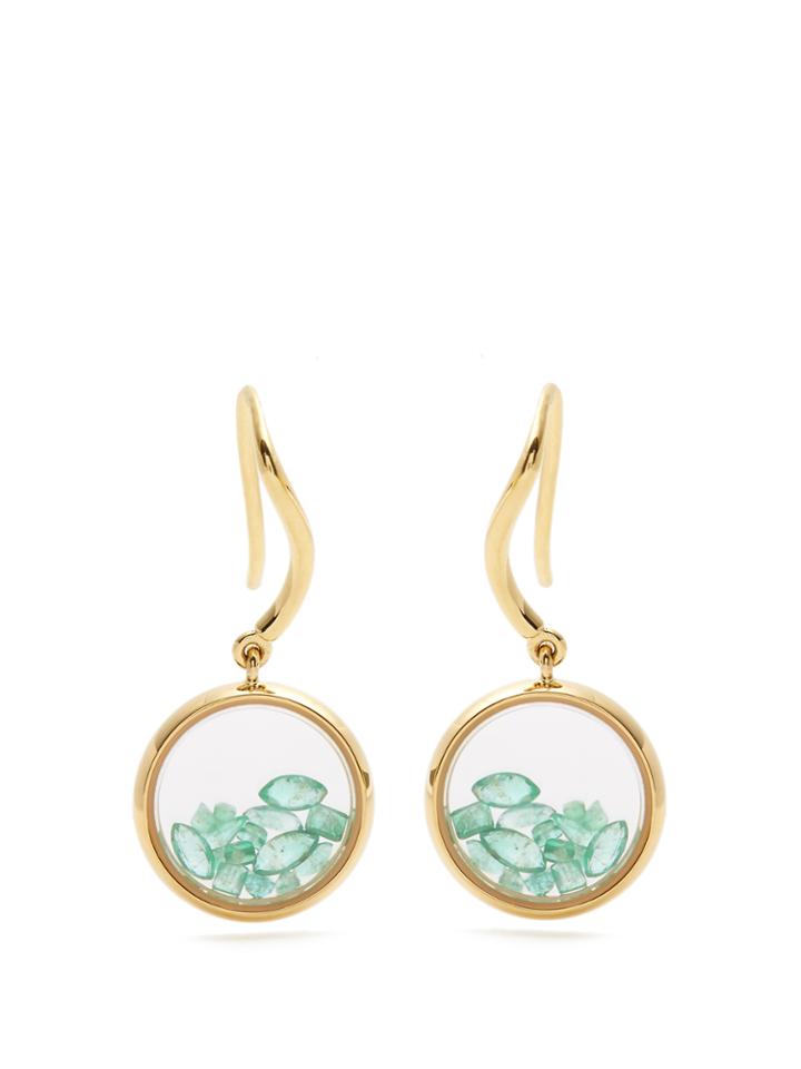 Aurélie Bidermann Fine Jewellery Chivor Emerald & Yellow-gold Earrings