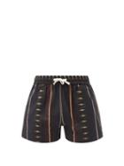 Matchesfashion.com Phipps - Rodeo Logo-print Striped Cotton Shorts - Mens - Black Multi