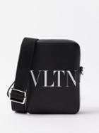 Valentino Garavani - Vltn-print Leather Cross-body Bag - Mens - Black White