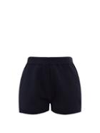 Allude - High-rise Wool-blend Shorts - Womens - Navy