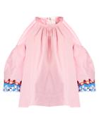 Peter Pilotto Embroidered-cuff Cold-shoulder Top